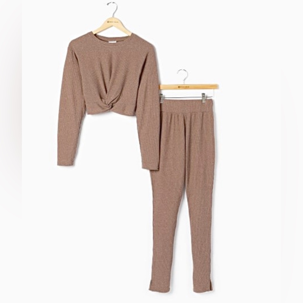 LILLIANNE || Ribbed Knit Leggings in Mocha - SZ XS ⭐️NWOT⭐️